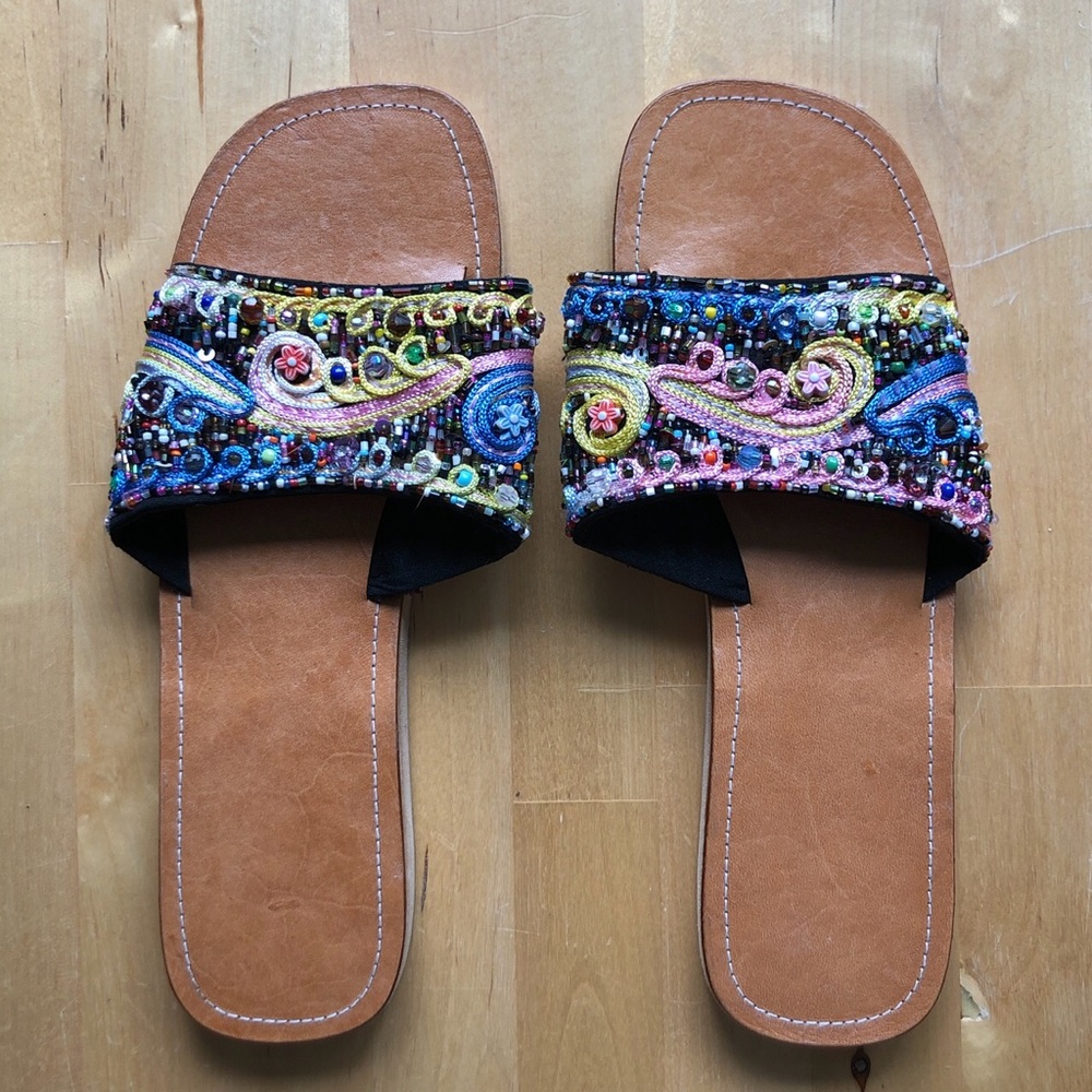 Hand Beaded Flats